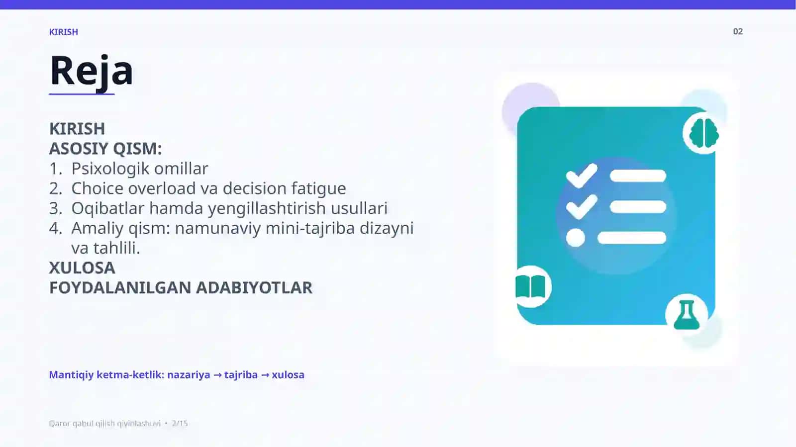 Qaror qabul qilish qiyinlashuvi 2