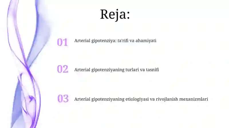 Arterial gipotenziya: ta'rifi va ahamiyati 2