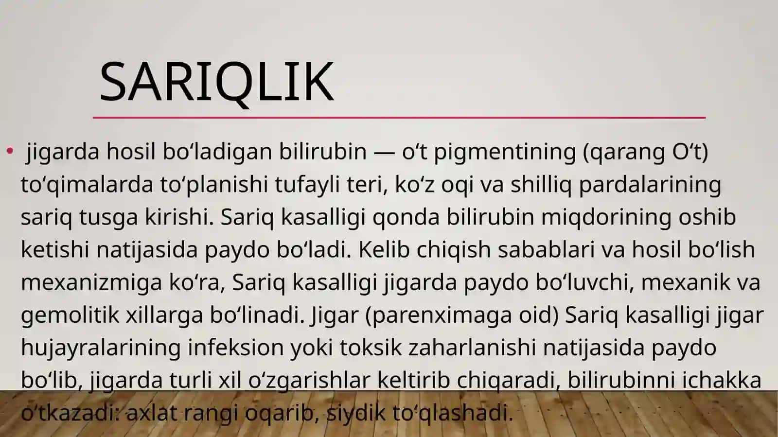Jgar sariqligi (sariqlik biokimyosi) 2