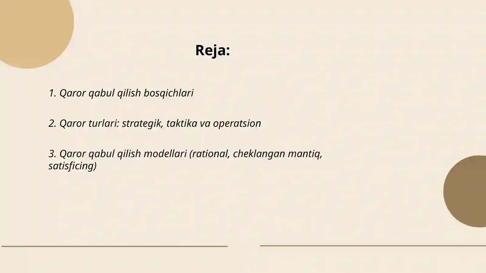Menejmentda qaror qabul qilish jarayoni 2