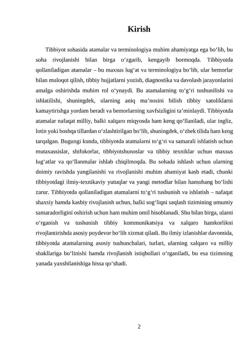 Tibbiyot Atamalari 2