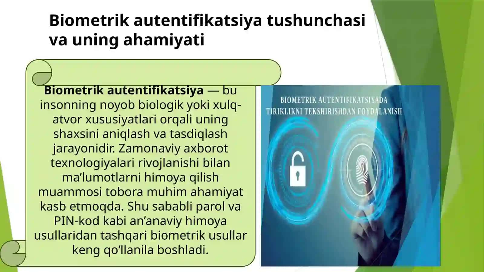 Biometrik autentifikatsiya texnologiyalari 2