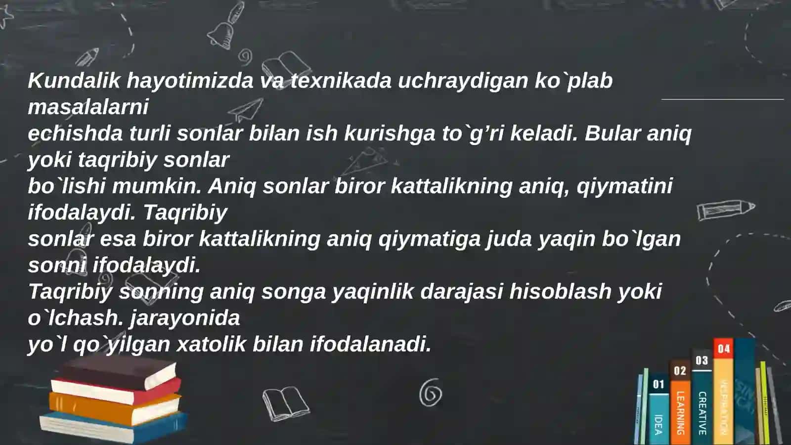 Sonlarni xisoblash usullari 2