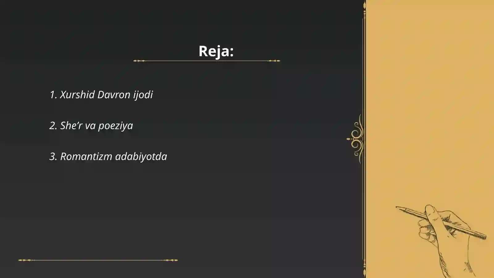 Xurshid Davron "Men koʻksingga boshimni qoʻydim" 2