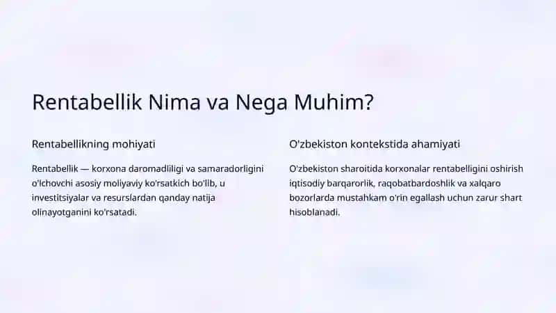 Korxonada Rentabellik Ko'rsatkichlarini Oshirish Yo'llari 2