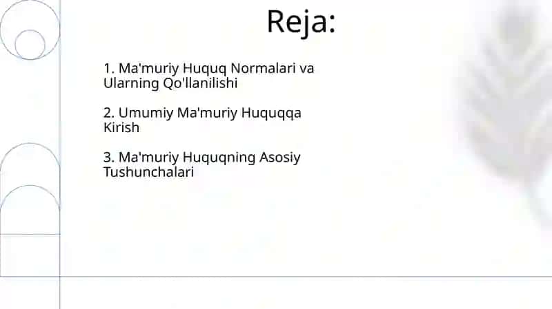 Umumiy Ma'muriy Huquqqa Kirish 2