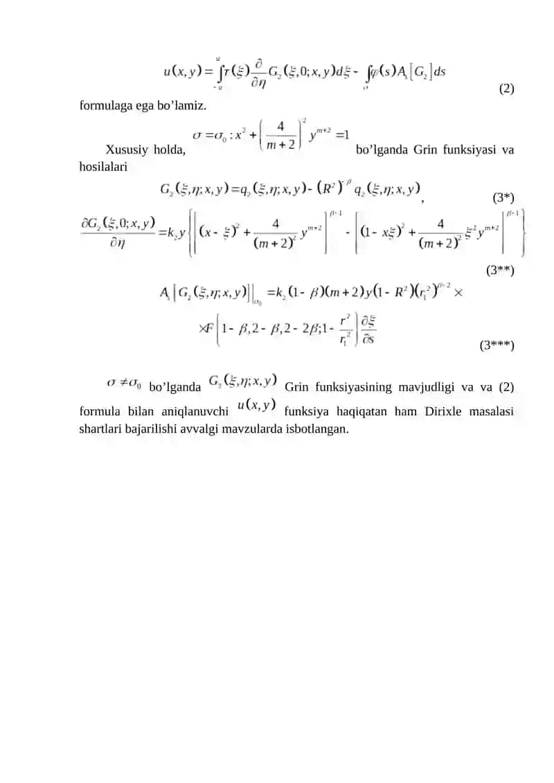 E(u)=0 tenglama uchun chekli sohada Dirixle masalasi 2