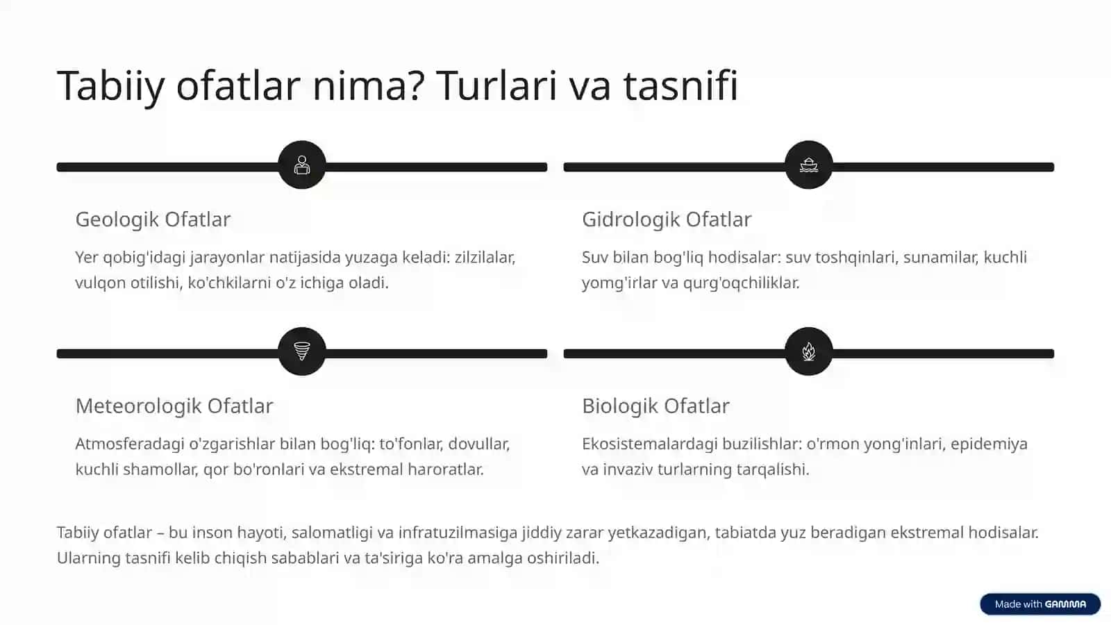 Tabiiy ofatlar: Oldini olish va oqibatlarini yumshatish 2