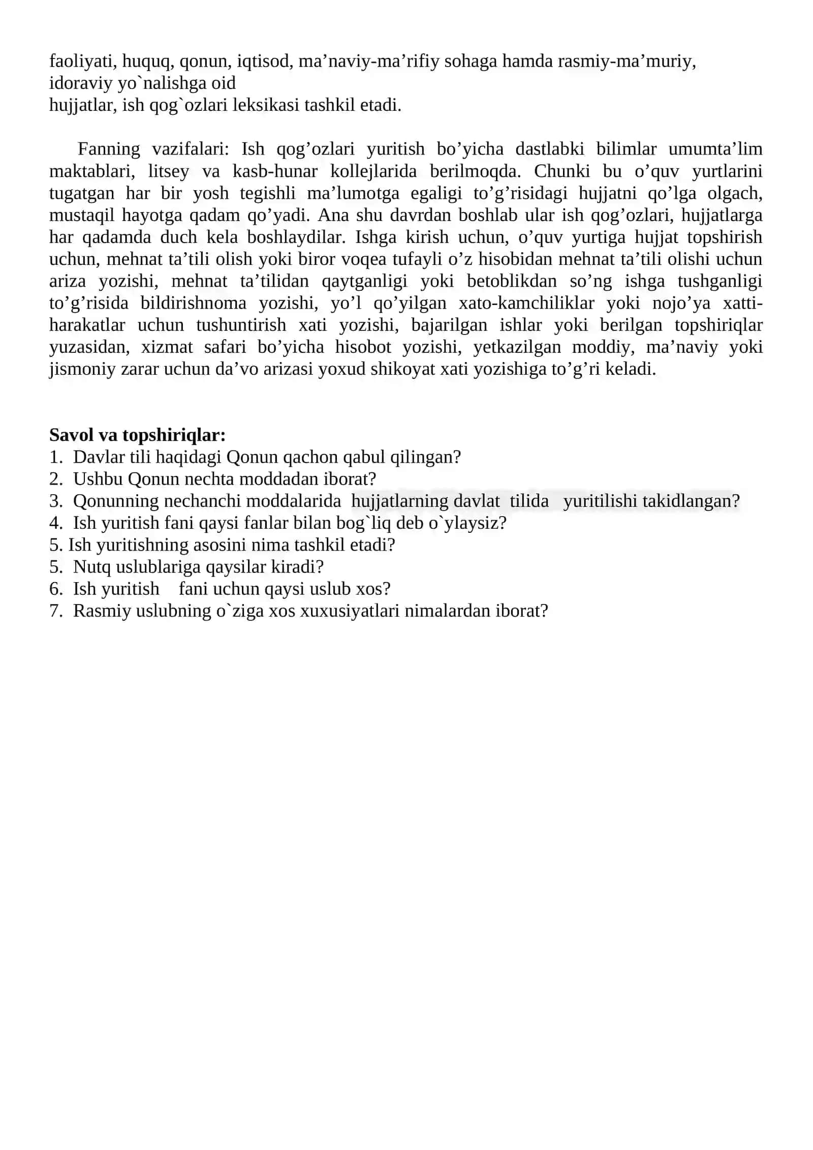 Fanning maqsad va vazifalari 2