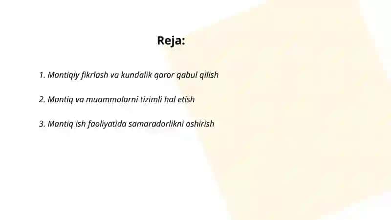 Mantiq hayotda qanday yordam beradi 2