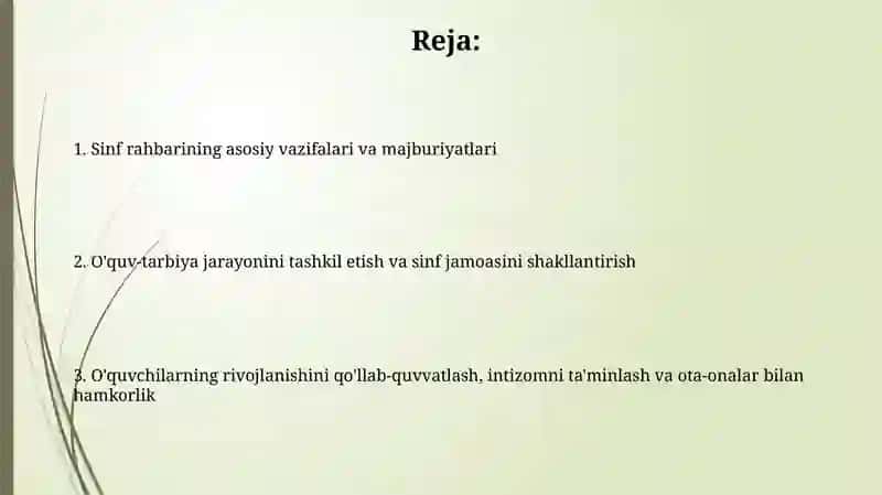 Sinf Rahbarining Tarbiyaviy Ishi 2