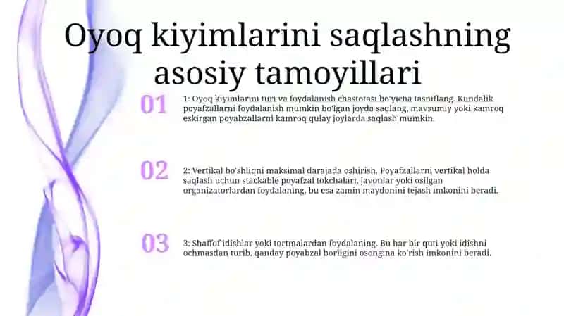Oyoq Kiyimlarni Saqlash Qoidalari 2