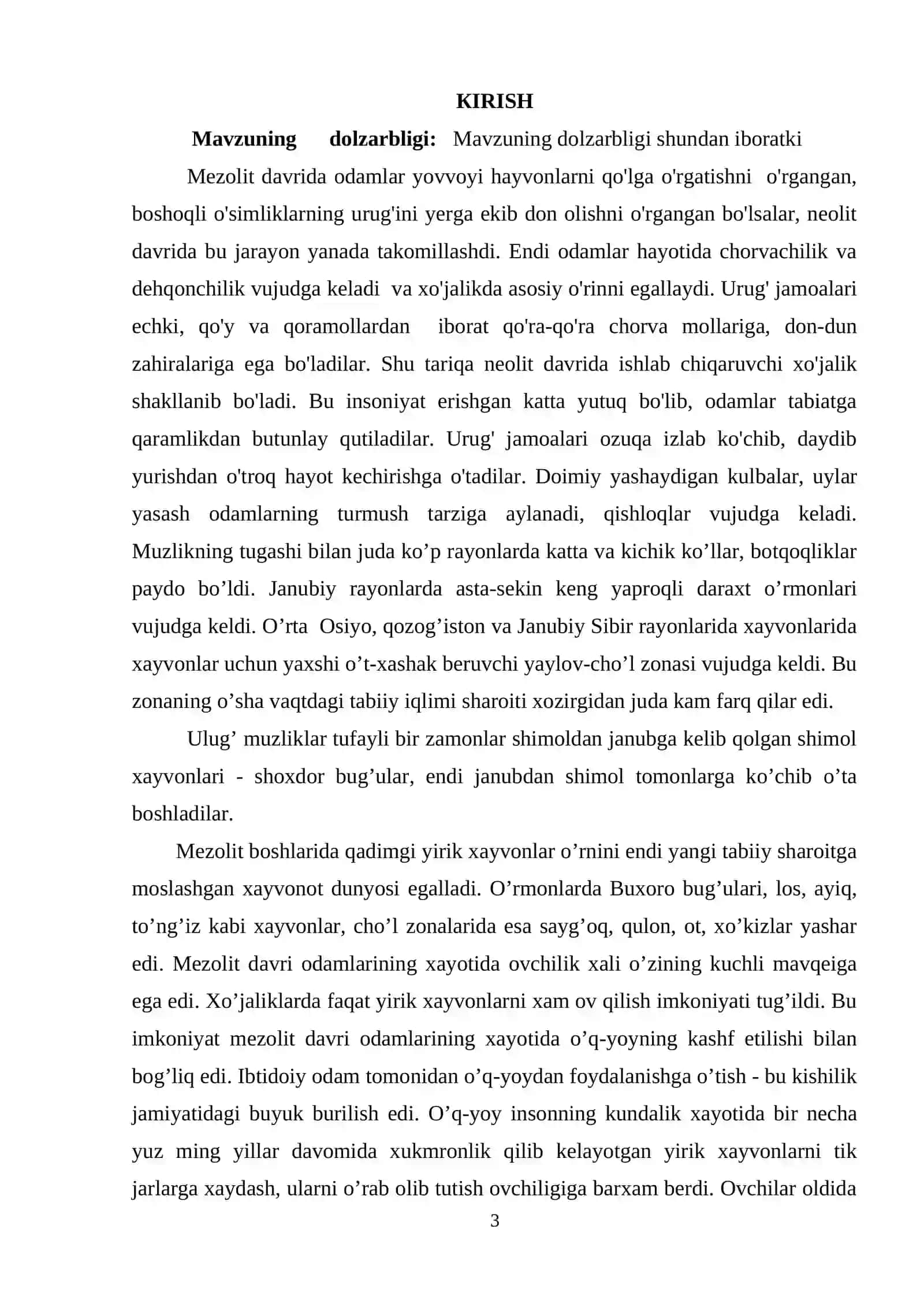 O`rta Osiyoda Mezolit o`rta tosh davri tarixi 2