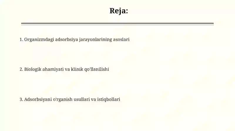 Organizmdagi adsorbsion jarayonlar 2