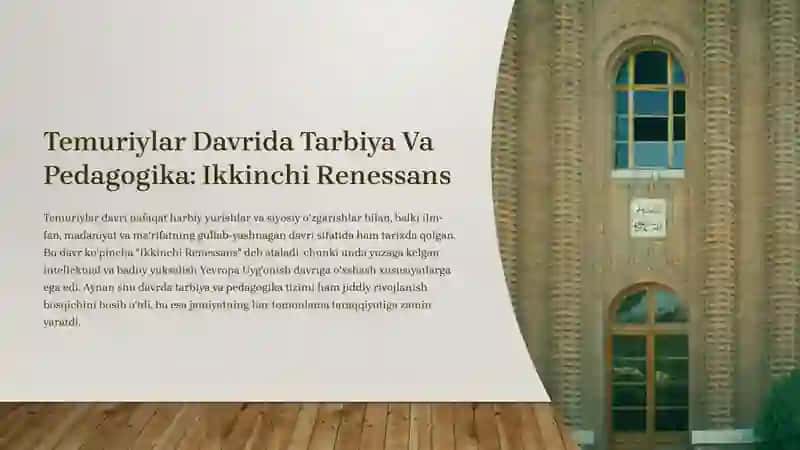Temuriylardavrida II-Renessans:ta’lim-tarbiya va pedagogika g‘oyalari taraqqiyoti 2