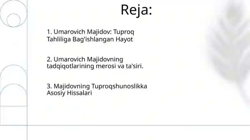 Umarovich Majidov: Tuproq Tahliliga Bag'ishlangan Hayot 2