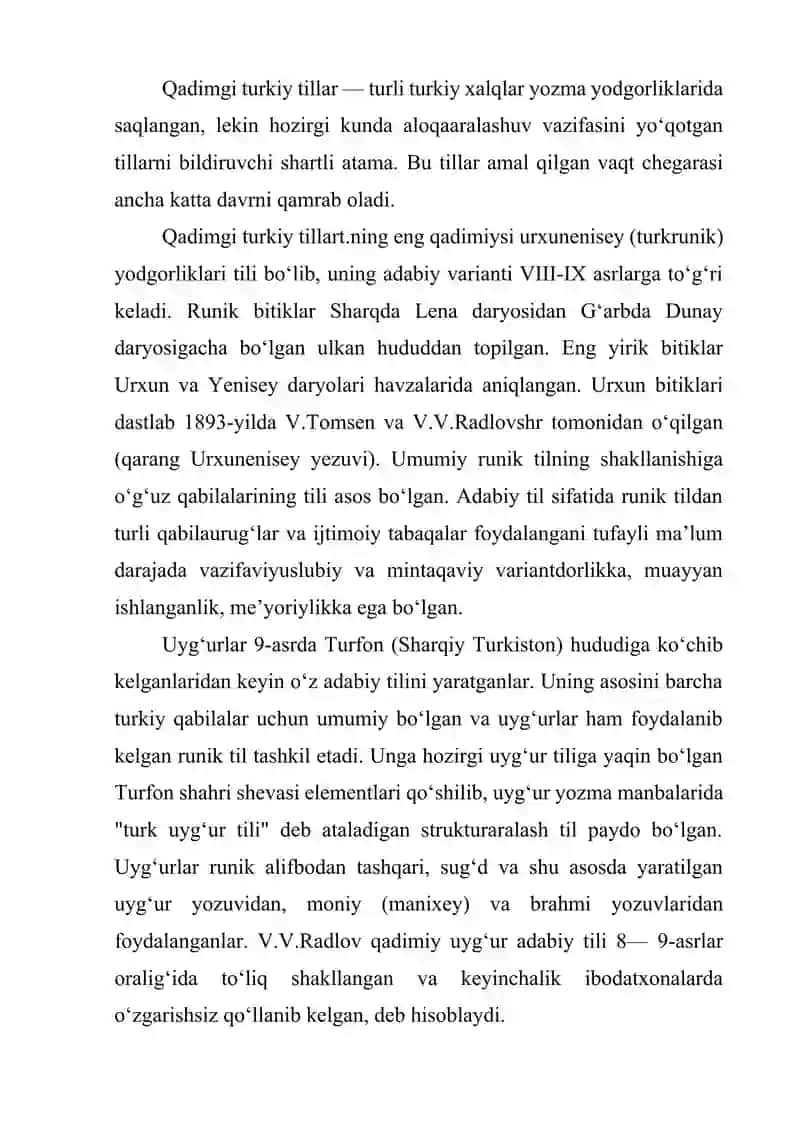 XI-XIV ASRLARDA TURKIY TILLAR 2