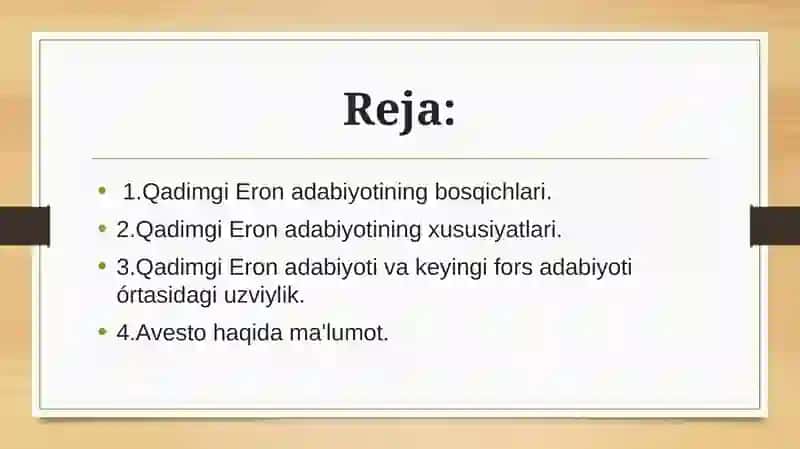 Qadimgi Eron Adabiyoti 2