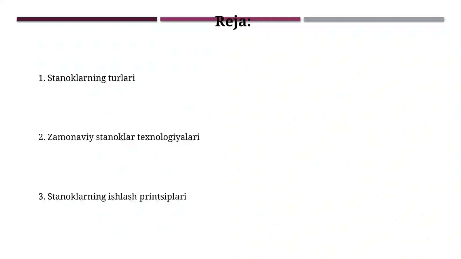 Stanoklarning turlari 2