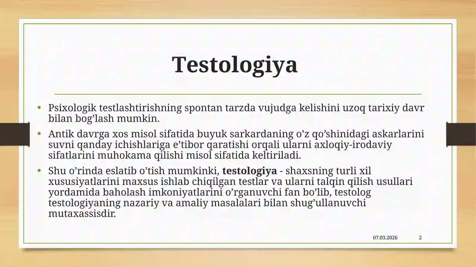 Testologiya 2