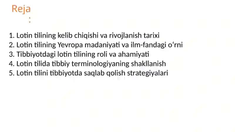 Charosning Lotin tili fanidan 2