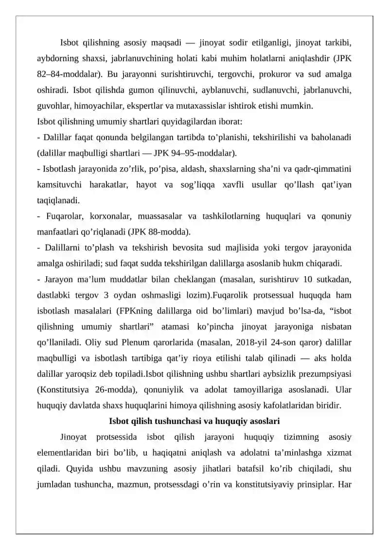 Isbot qilishning umumiy shartlari 2