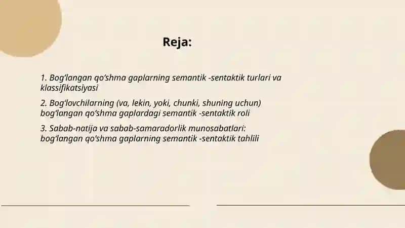 Bogʻlangan qoʻshma gaplarning semantik -sentaktik xususiyatlari 2