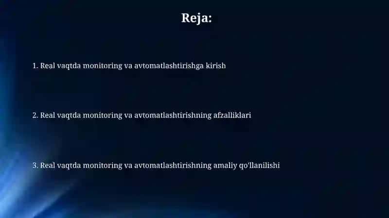 Real vaqt monitoringi va avtomatlashtirish 2