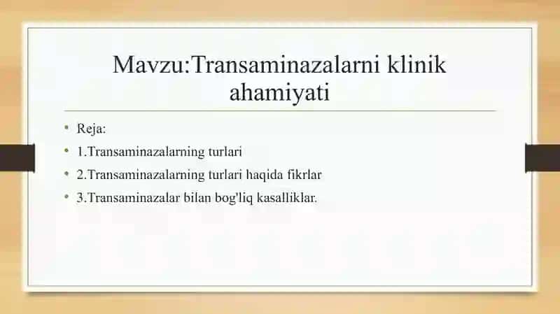 Transaminazalarni klinik ahamiyati 2