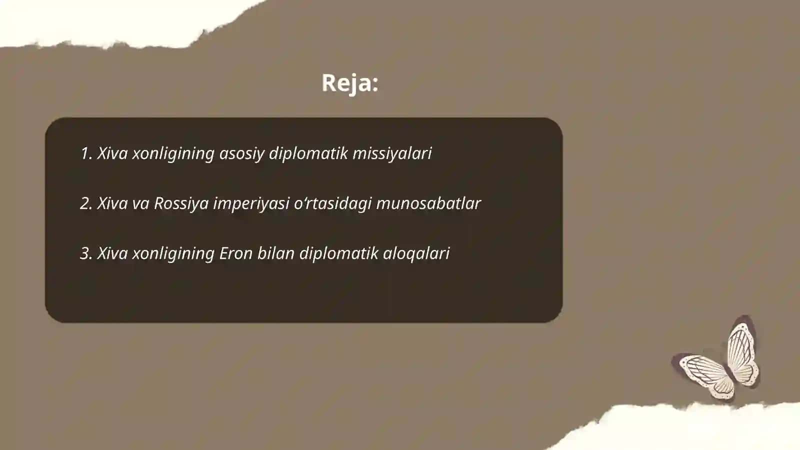 XVI-XIX asrlarda Xiva xonligining diplomatik aloqalari 2
