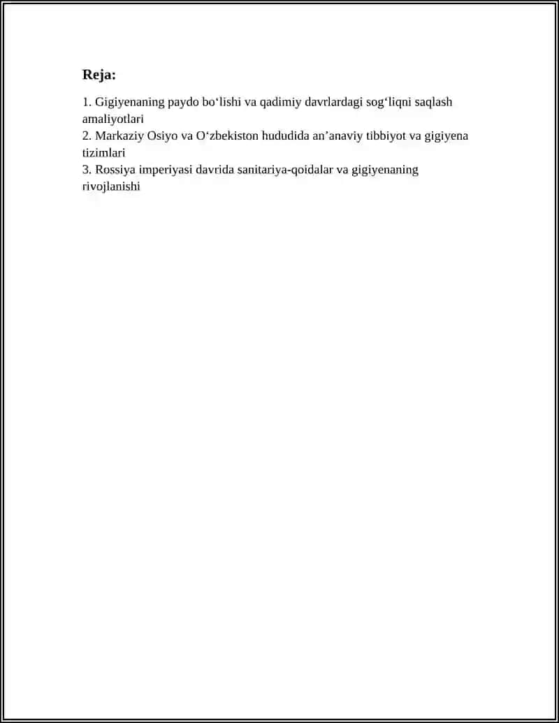 GIGIYENANING RIVOJLANISH TARIXI 2