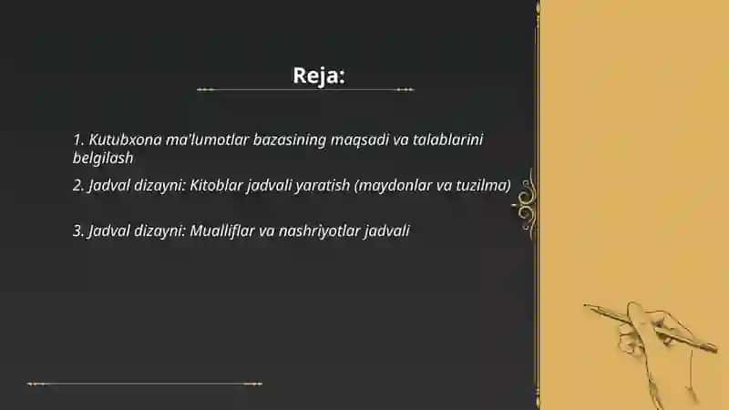 Kutubxona ma'lumotlar bazasi 2