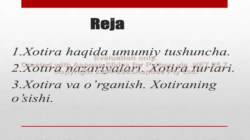 Xotira haqida taqdimot 2