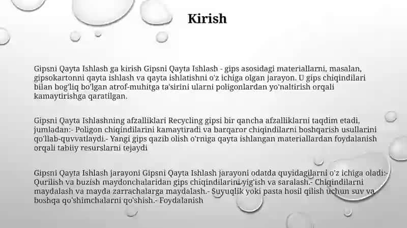Gipsni Qayta Ishlash 2