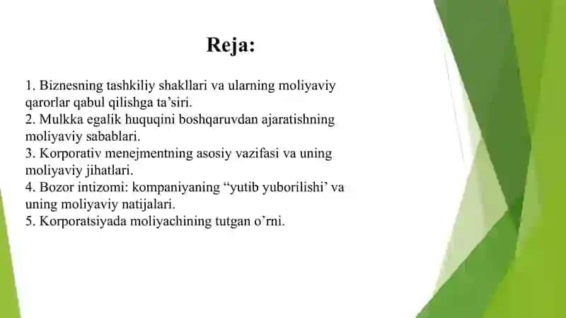 Zamonaviy moliyaning fundamental masalalari 2