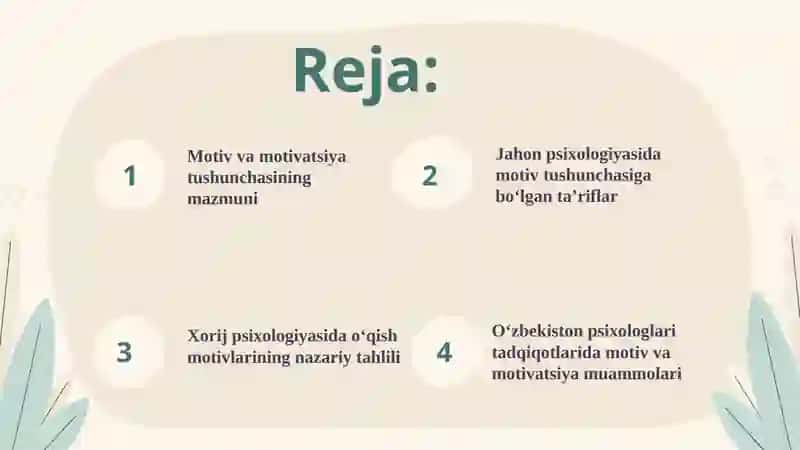 Motiv va motivatsiya 2