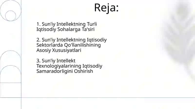Suni Intellekt va Iqtisodiy Sohalari 2