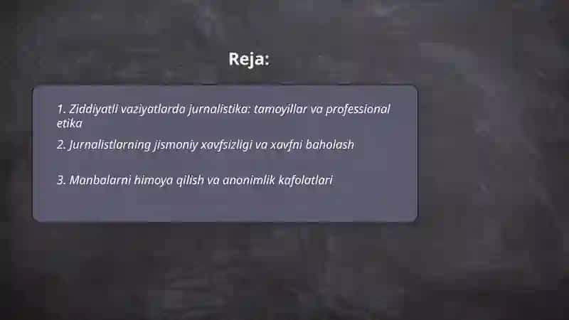 Ziddiyatli vaziyatlarda jurnalistika 2