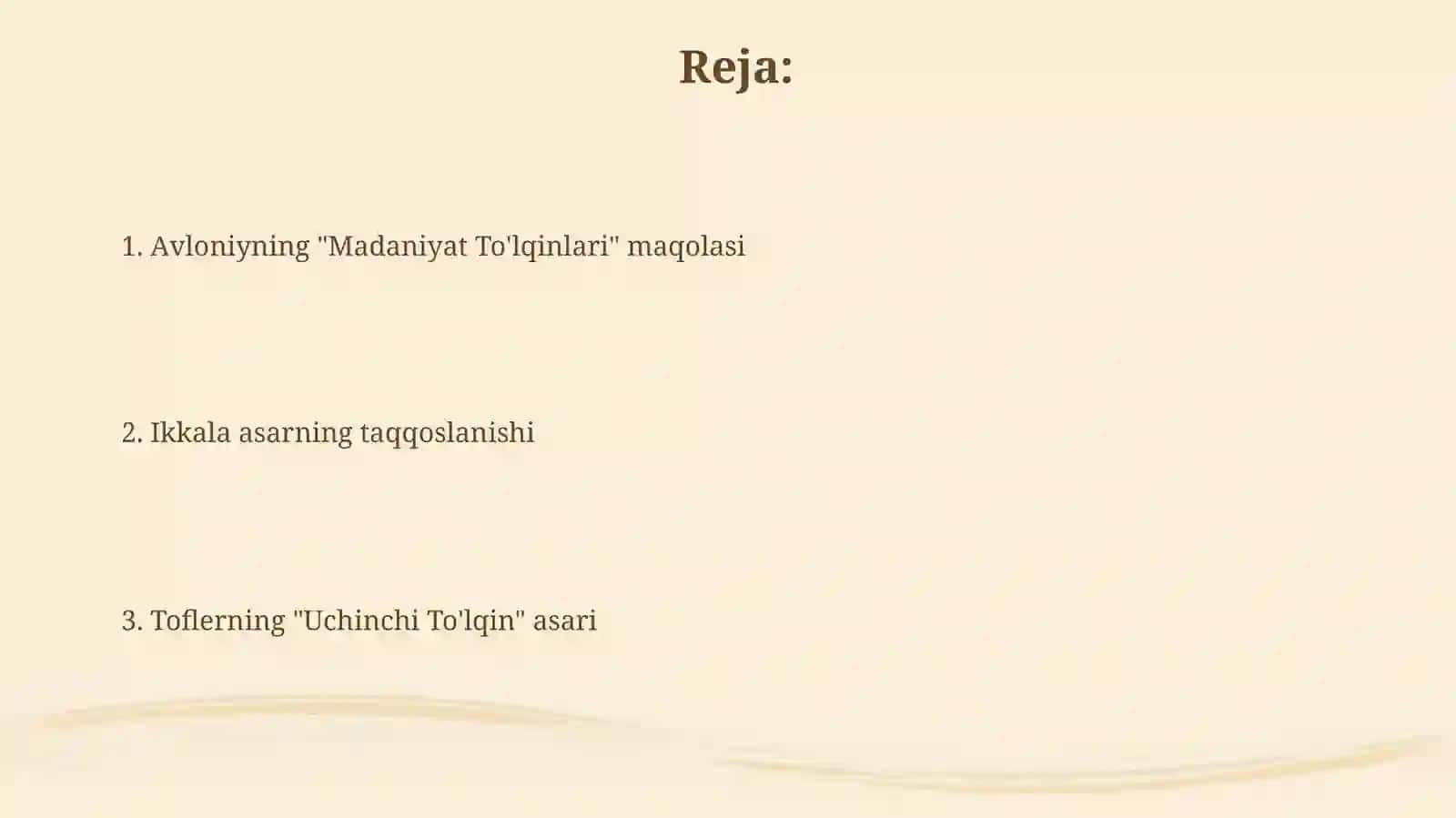 Avloniyning "Madaniyat to'lqinlari" maqolasi 2