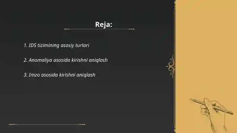 IDS (Intrusion Detection System) ruxsatsiz kirishlarni aniqlash tizimi 2