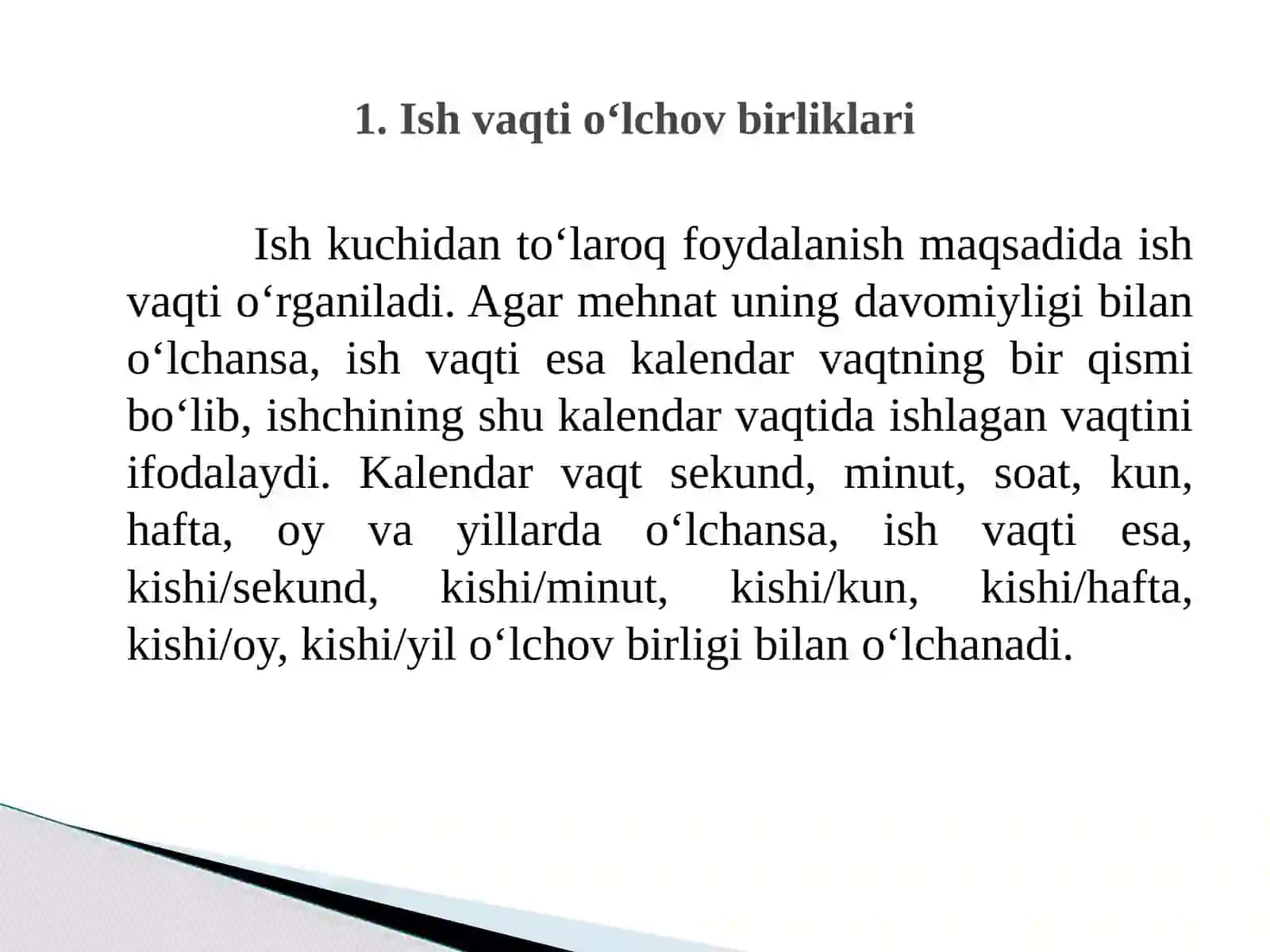 Ish vaqti statistikasi 2