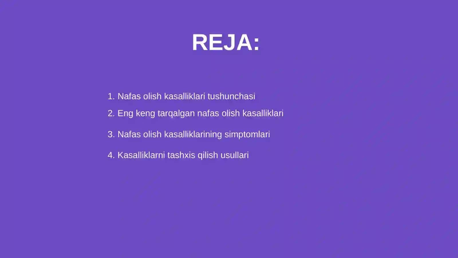 Nafas olish kasalliklari va ularni parvarish qilish 2