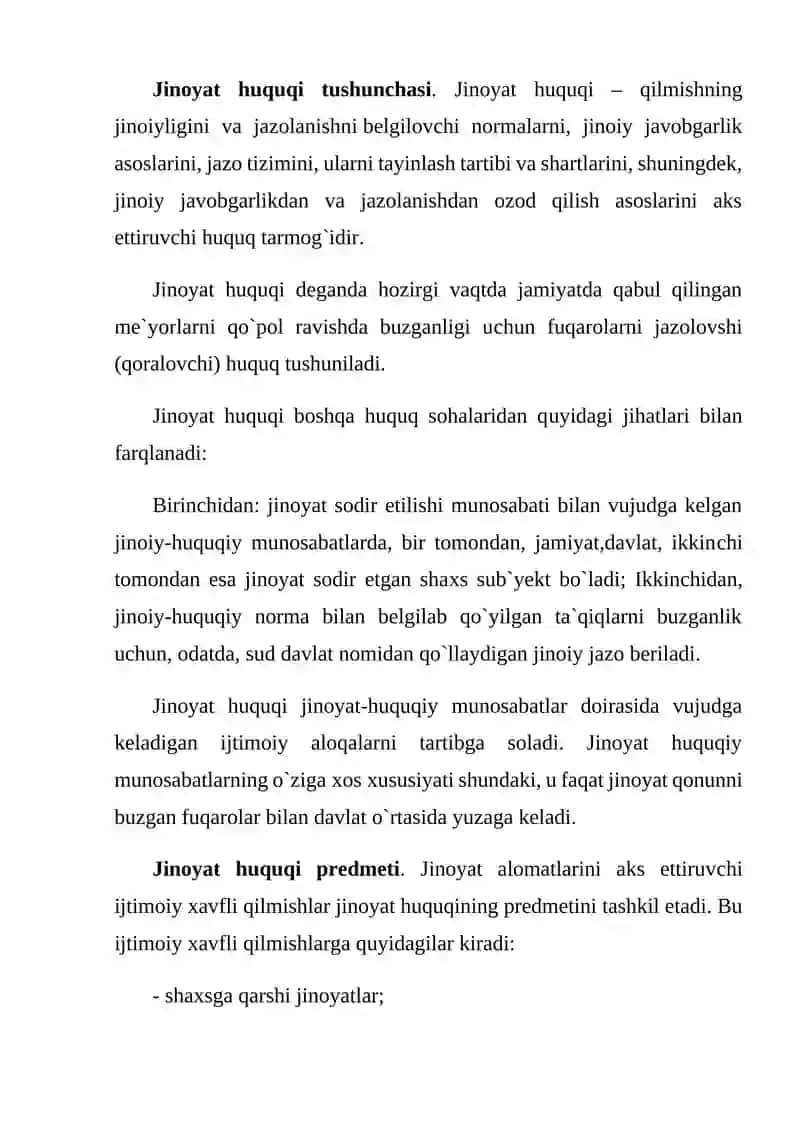 JINOYAT HUQUQI ASOSLARI 2