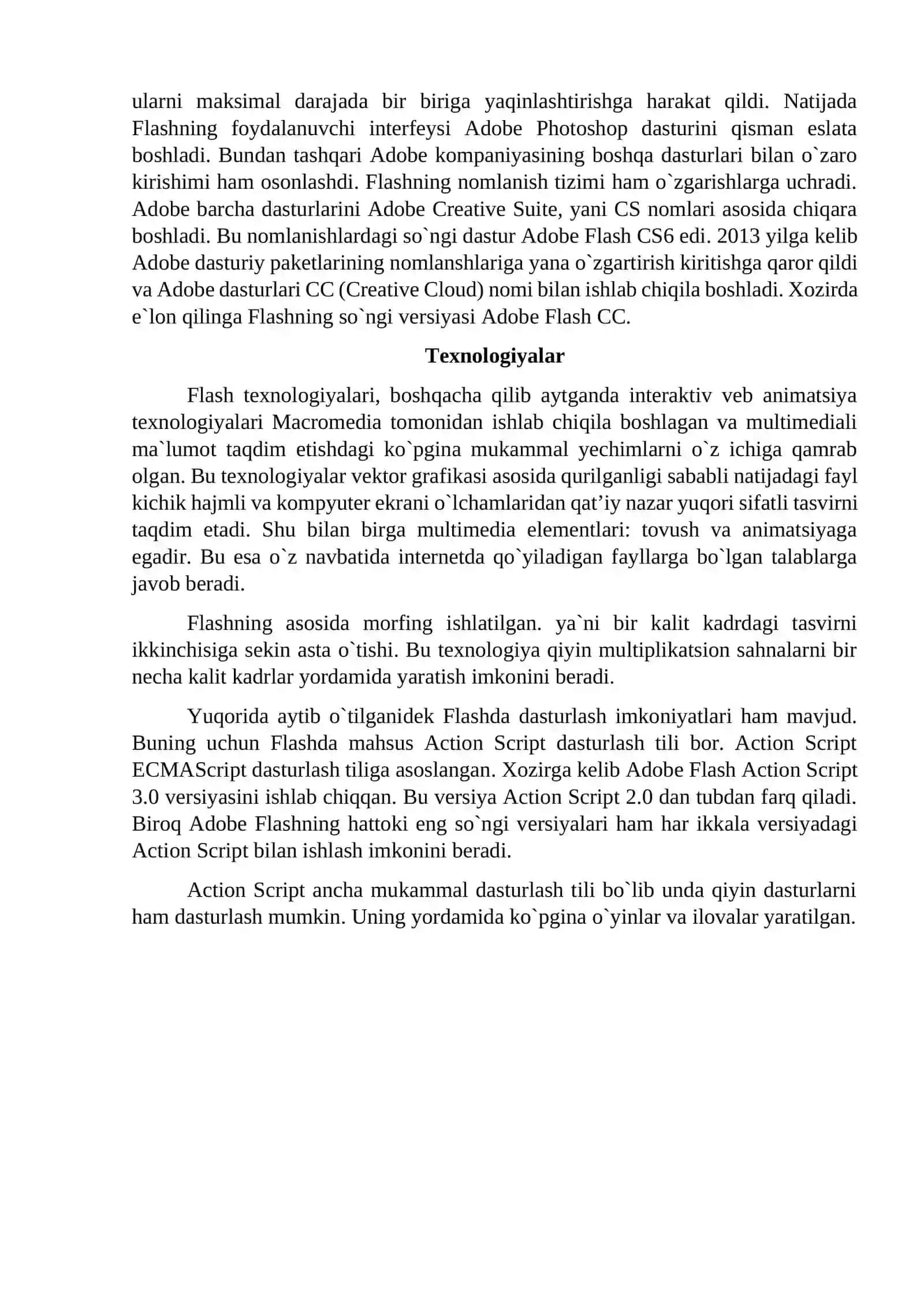 Animatsion yaratish texnologiyalari 2