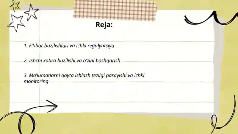 E’tibor buzilishlari va ichki regulyatsiya 2