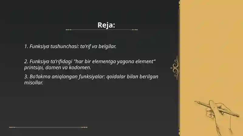 Uzilishga ega bo’lgan funksiyalarni 2