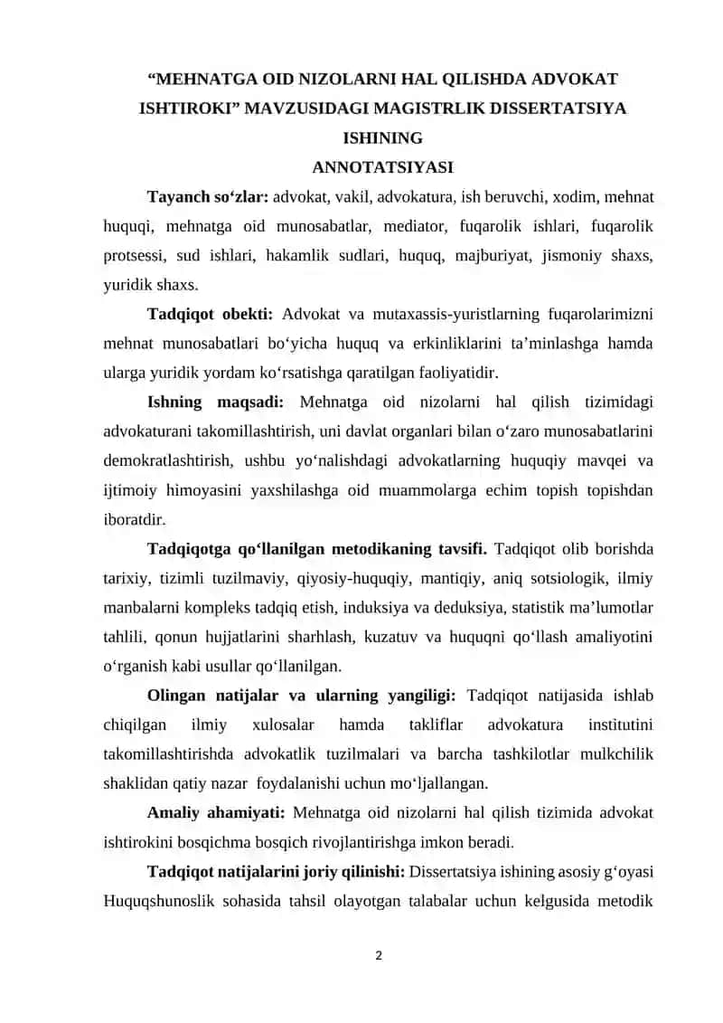 MEHNATGA OID NIZOLARNI HAL QILISHDA ADVOKAT ISHTIROKI 2