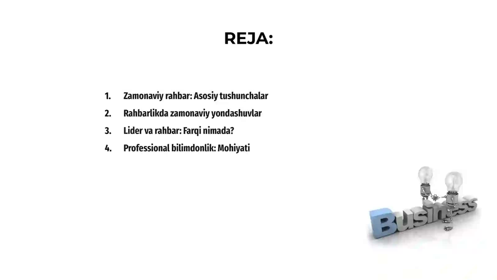 Zamonaviy raxbat qiyofasi. Profesional bilimdonlik shaklari 2