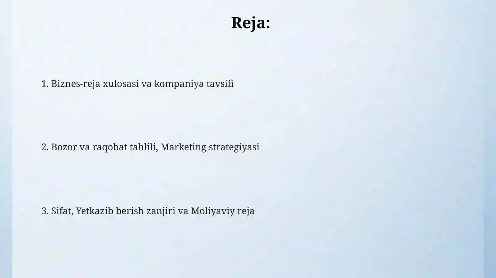 Biznes-reja yaratish 2