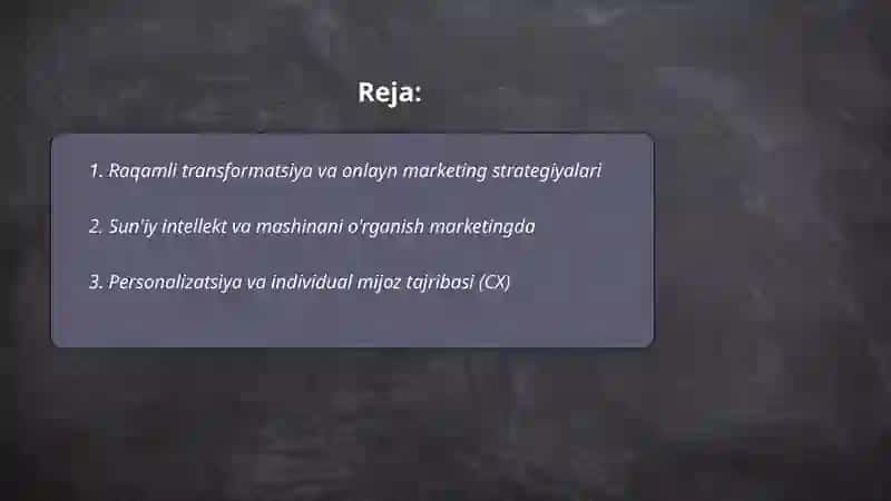 Zamonaviy marketing tendensiyalari 2